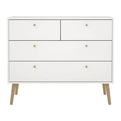 Comodă albă joasă 99x82 cm Bodo – Tvilum