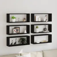 vidaXL Șemele de perete 6 buc. Stejar Negru 60 x 15 x 23 cm