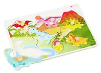 Puzzle din lemn cu manere Classic World - Dinozauri