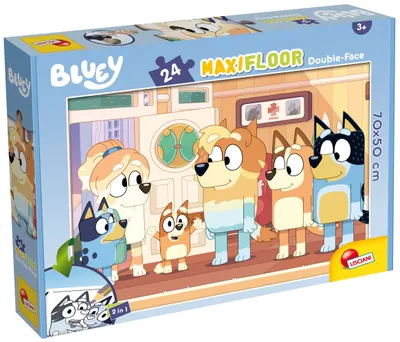 Puzzle cu două fețe Lisciani de colorat din 24 piese - Bluey