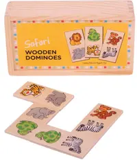 Joc din lemn Bigjigs - Domino “Safari“