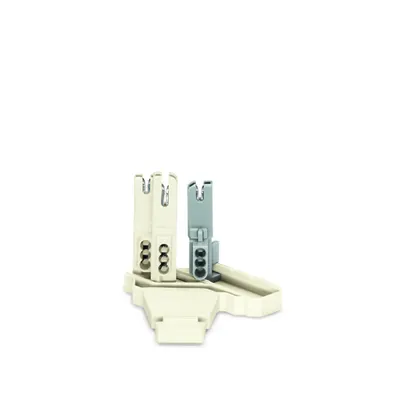 Female connector; with strain relief plate; 6-pole; white/gray