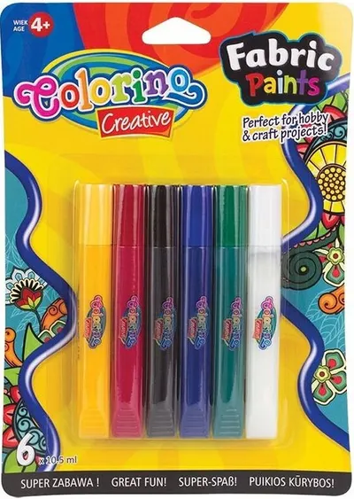 Vopsele pentru textile Colorino Creative - 6 culori х 10.5 мл