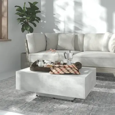 vidaXL Măsuță de cafea, gri beton, 85x55x31 cm, lemn prelucrat