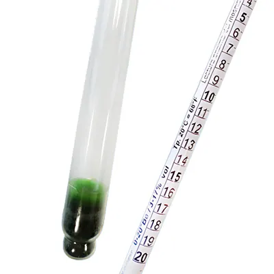 Mustimetru Densimetru Vin 0-20° Baume, 3-17% Alcool Potential , Profesional, 30cm
