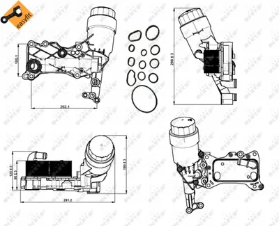 Radiator ulei termoflot (cu carcasa filtru ulei ; cu garnitura) potrivit MERCEDES C (A205), C (C204), C (C205), C T-MODEL (S204), C T-MODEL (S205), C (W204), C (W205), CLS (C218) 2.1D 2.2D 2.2DH 06.06