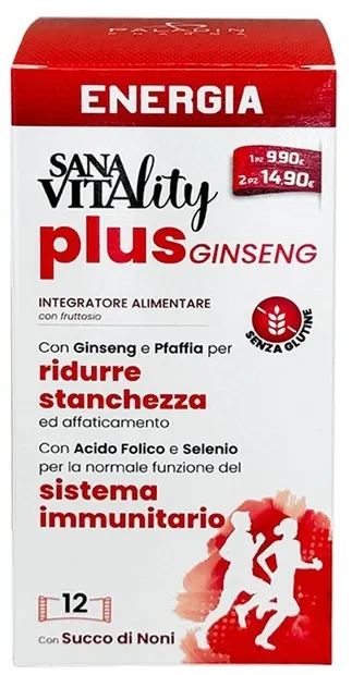 SanaVitality Energia plus Ginseng Pentru vitalitate și energie, 12 pliculețe, Paladin Pharma