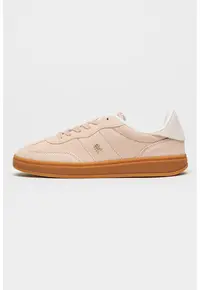 Pantofi sport Heritage din piele intoarsa cu monograma - Nude rose