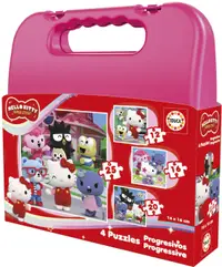 Puzzle progresiv Educa 4 în 1 - Hello Kitty și prieteni