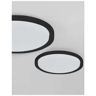 Plafoniera TROY Metal & Acrylic Diffuser Mat Negru Outside Mat Alb Inside LED 40 Wat 230 Volt 2200Lm 3000K IP20