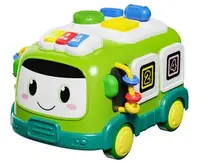 Jucărie muzicală pentru bebeluși Raya Toys – Bus multifuncțional 6în1, verde