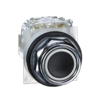 Buton Negru Ø 30 - Incastrat, Revenire Cu Arc - 1 Co