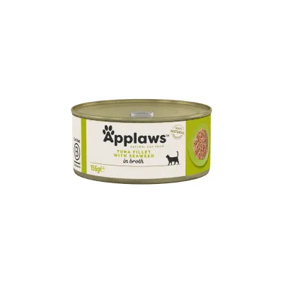 APPLAWS File, Ton și Alge Marine, conservă hrană umedă pisici, (în supă), 156g