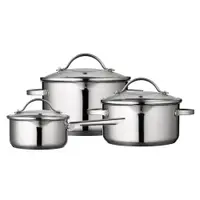 Set 3 oale cu capac din otel inoxidabil