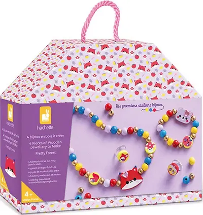 Set creativ Janod - Fă-ți bijuterii cu motive de pădure, 4 buc