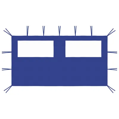 vidaXL Perete lateral foișor cu ferestre, albastru, 4x2 m