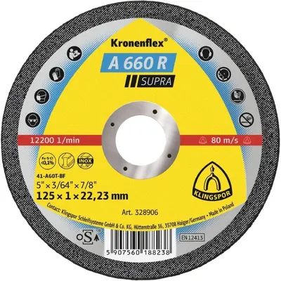 Disc de Debitare Special, A 660 R, pentru Inox, 125 x 1 x 22 mm, Z-tools