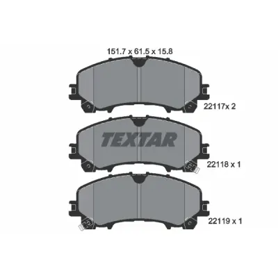 Set placute frana, frana disc TEXTAR 2211701