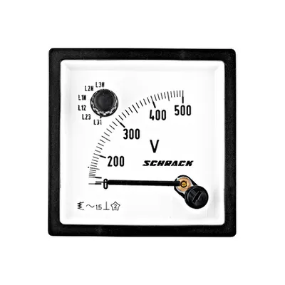 Voltmetru 72*72mm, 500V, AC+ comutator voltmetric