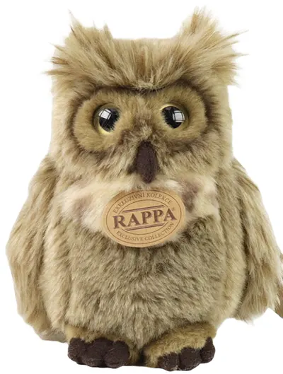 Jucărie de pluș Rappa Eco prieteni - Bufniță vultur eurasiatică, 17 cm