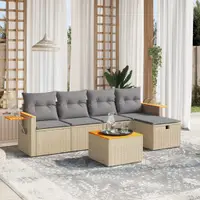 Gossi set canapele de gradina, 6 piese, cu perne, bej, poliratan