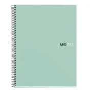 Caiet cu spira Miquelrius Original, A4, matematica, 80 file, coperta cu tratament antiviral si antibacterian, aqua