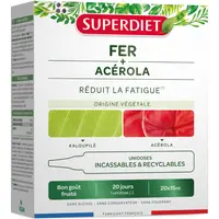 Fier natural + acerola, 15ml x 20 fiole reciclabile, Superdiet