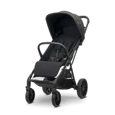 Carucior pentru copii Nuvella Black, pliere cu o mana, spatar reglabil, copertina extensibila, 0-48 luni, pana la 22 kg
