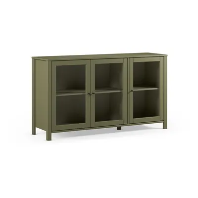 Vitrină verde din lemn de pin 142x80x40 cm Alessandra – Marckeric