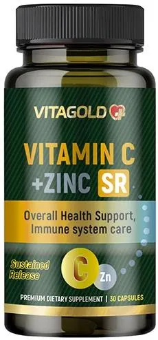 Vitamina C + Zinc SR, 30 capsule, Vitagold