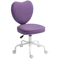 Vinsetto Scaun de Birou în Formă de Inimă cu 5 Rotile Pivotante și Înălțime Reglabilă, 40x50x79-89 cm, Violet | Aosom Romania