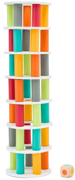 Set de joaca din lemn Pino Toys - Turn de sortare și echilibrare
