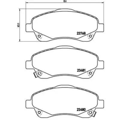 Set placute frana, frana disc BREMBO P 83 046