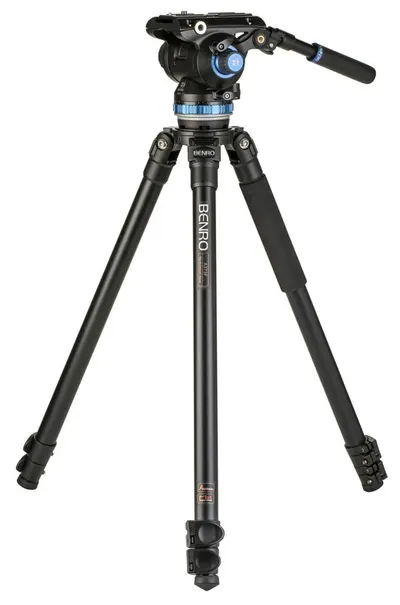 Trepied video Benro - A373F Series 3 AL + S8Pro, 32.5-163.5 cm, negru