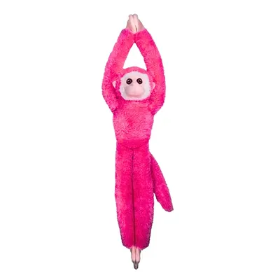 Jucărie maimuțică, din pluș, culoarea roz, 57 cm