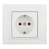 Priza Schuko cu Prot. Copii ST Mina Ovivo OV00438, 16A, 250V, IP20,Natural alb
