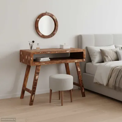 vidaXL Masă de Machiaj Maro 90 x 76 x 45 cm Lemn recuperat masiv