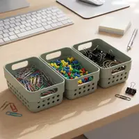 Set de 3 coșulețe de depozitare, 350ml, Storage Solutions, 12x7x5 cm, verde