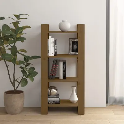 vidaXL Bibliotecă/Separator cameră maro miere 60x35x125 cm lemn masiv