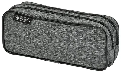 Penar scolar Herlitz Knitted - 2 fermoare, gri