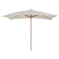 Outsunny Umbrelă din Lemn pentru Grădină, Design Clasic, Crem, 2x2.95x2.55m, Protecție Solară Eficientă | Aosom Romania