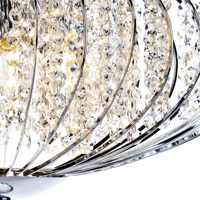 Lampa suspendata Adriatic 5 Light Pendant Polished Chrome and Faceted Crystal