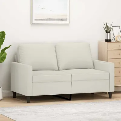 vidaXL Canapea cu 2 locuri, crem, 120 cm, catifea