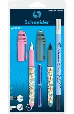 Set stilou roz + roller Zippi verde inchis + pic Corry + 2 rezerve