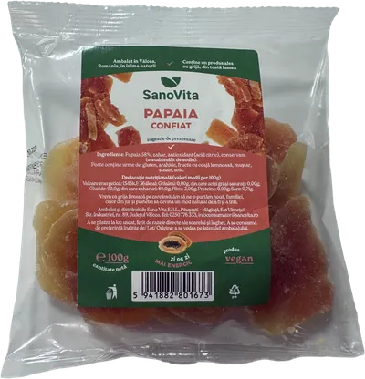 Papaia confiat, 100g, SanoVita