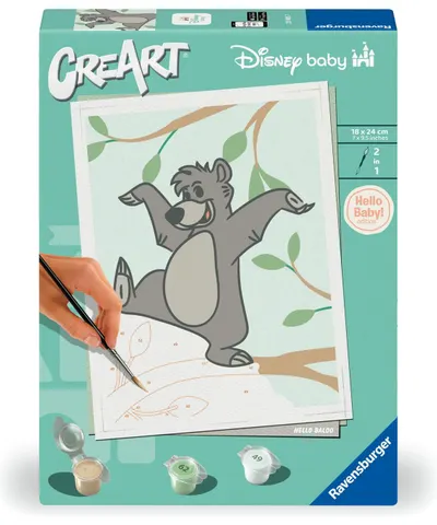 Set de pictură pe numere Ravensburger CreArt - Baloo (Cartea Junglei)