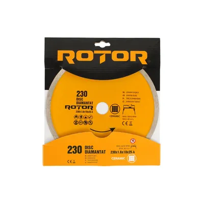 Disc diamantat continuu ROTOR 230x1.6x10x25.4 mm pentru ceramica