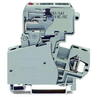 2-conductor fuse terminal block; with pivoting fuse holder; for miniature metric fuse 1/4 x 1 mm; with blown fuse indication by LED; 30 - 65 V; for DIN-rail 35 x 15 and 35 x 7.5; 4 mm²; CAGE CLAMP®; 4,00 mm²; gray