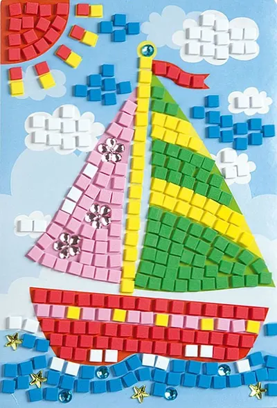 Set creativ Folia - Creaza o imagine din mozaic, Corabie