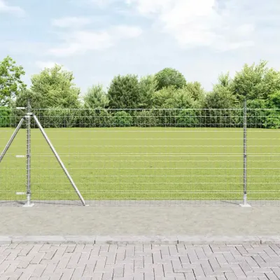 vidaXL Gard Euro Exterior cu Bază de Beton 25 x 1 m Oțel Galvanizat
